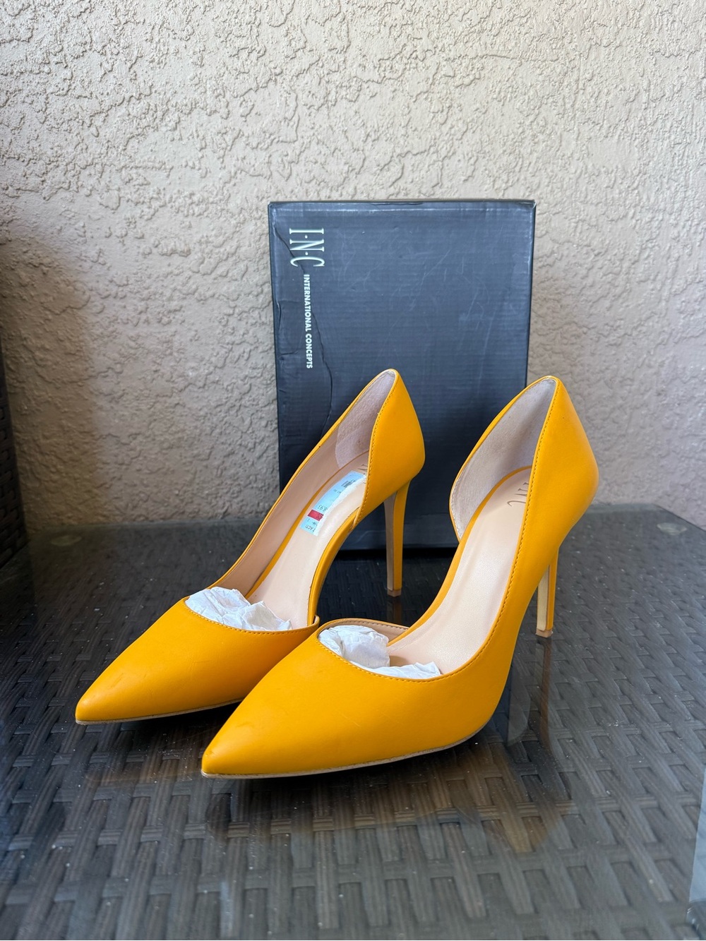 INC International Concepts Yellow Pointed-Toe Stiletto Pumps